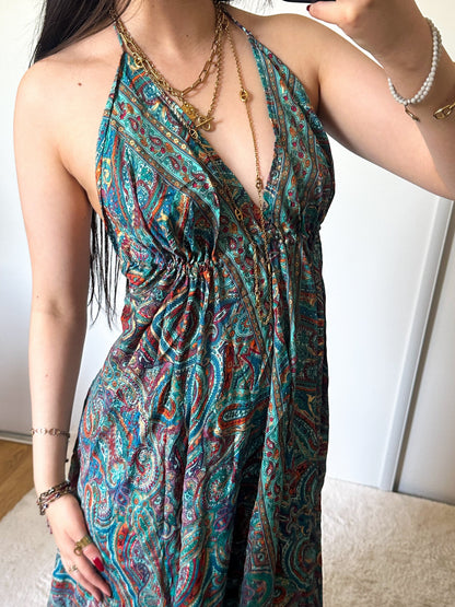 Robe Maia - Turquoise/ Orange