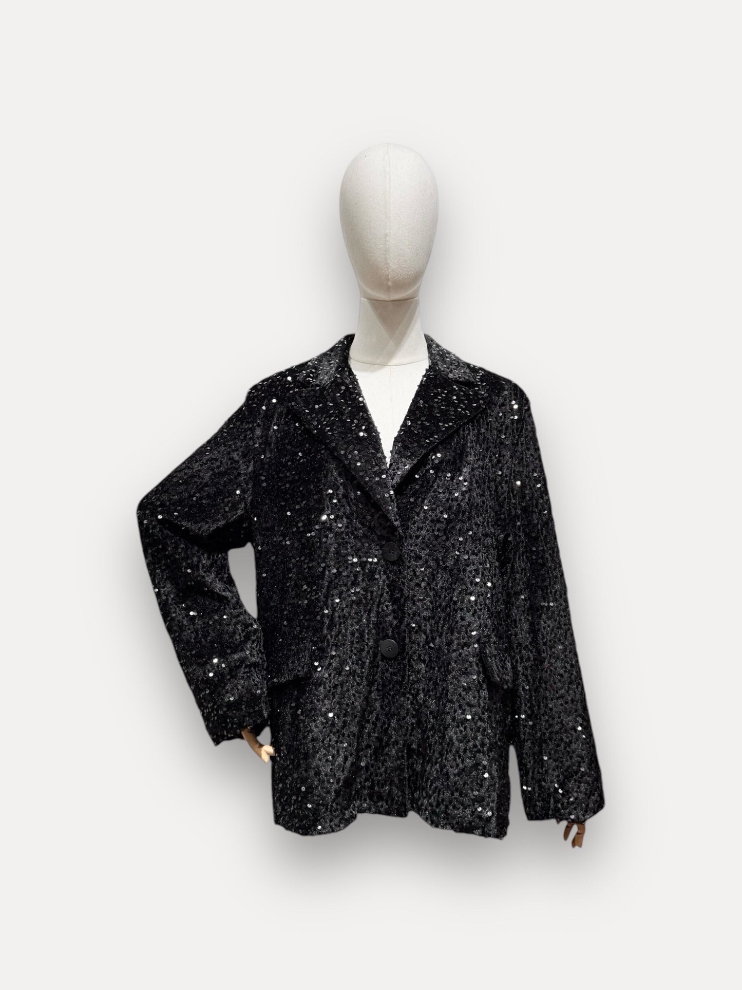 Veste blazer en velours à paillettes