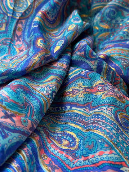 Robe bohème - bleu/ rose
