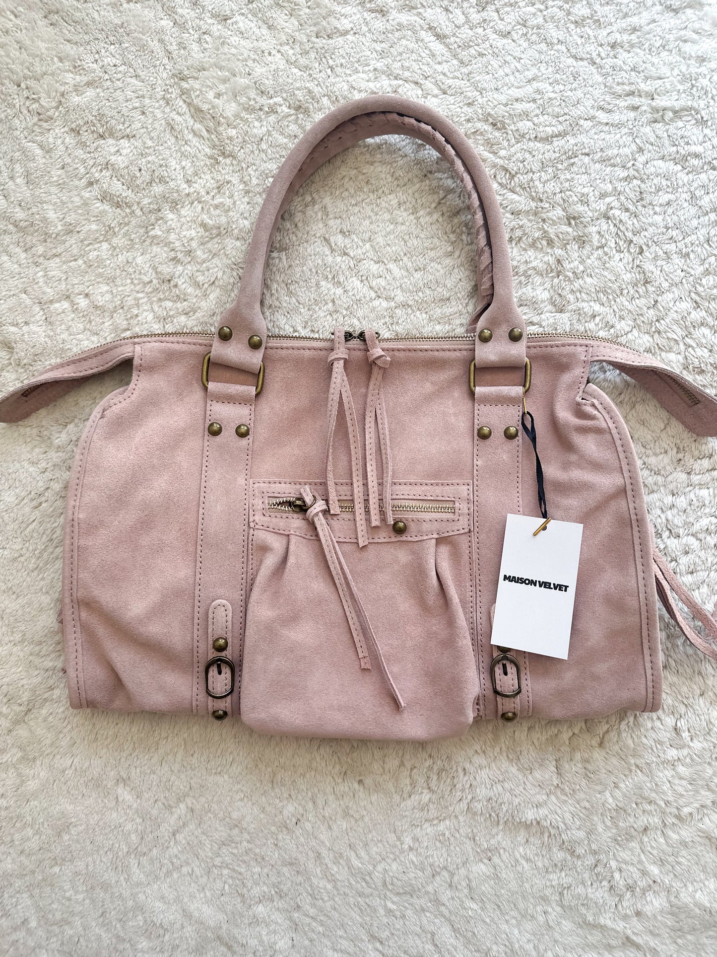 Tas City L - Roze suède