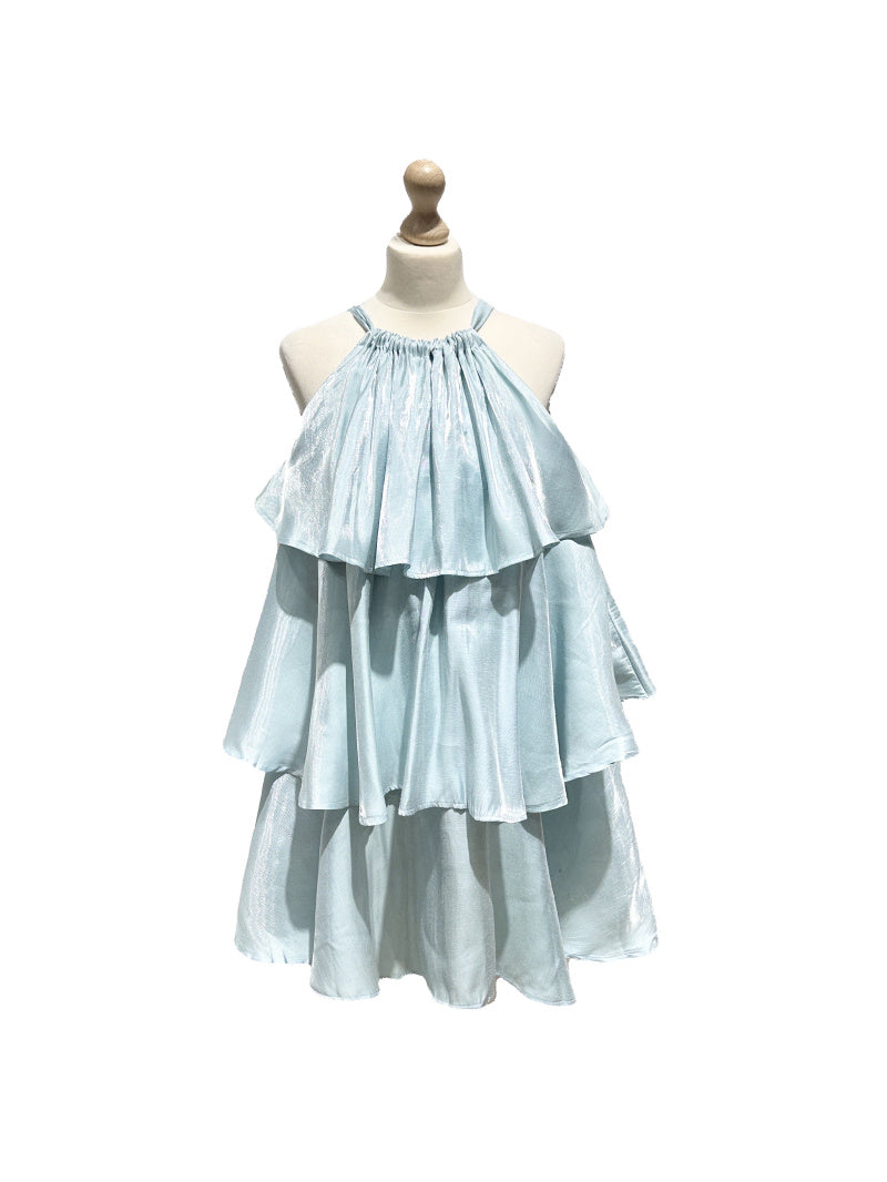 Mid-length iridescent ruffle dress