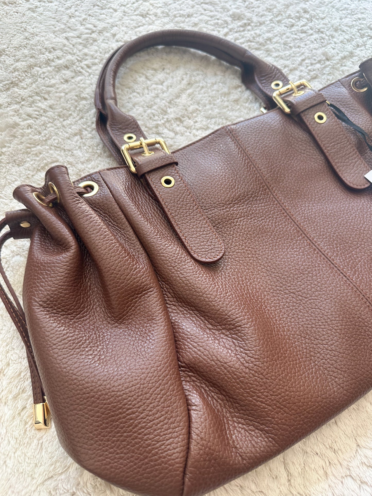 Stockholm Bag L - Grained brown leather