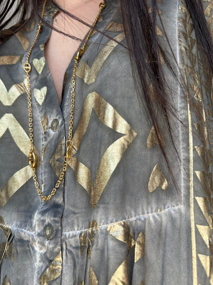 Long collier nez de cochon - Doré
