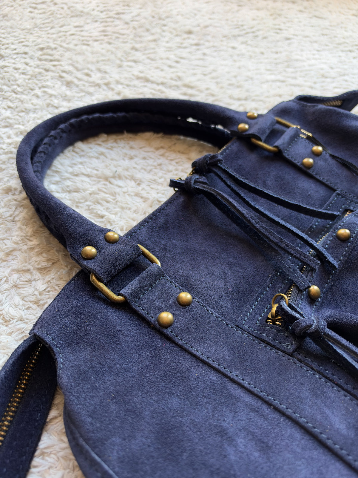 Sac City - Navy blue suede