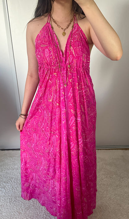 Robe bohème - Rose fluo
