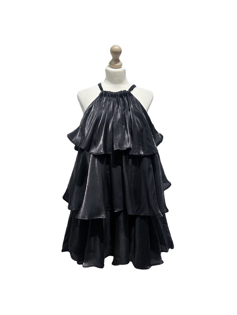 Mid-length iridescent ruffle dress