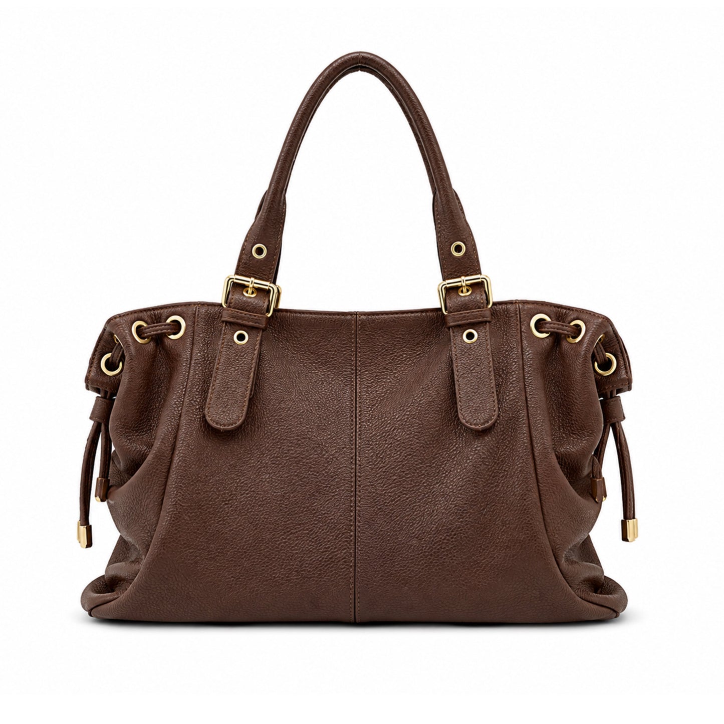 Stockholm Bag L - Grained brown leather