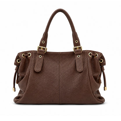 Stockholm Bag L - Grained brown leather