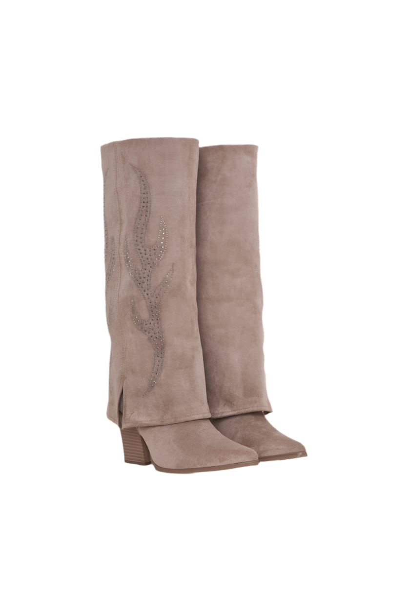 Suede gaiter boot