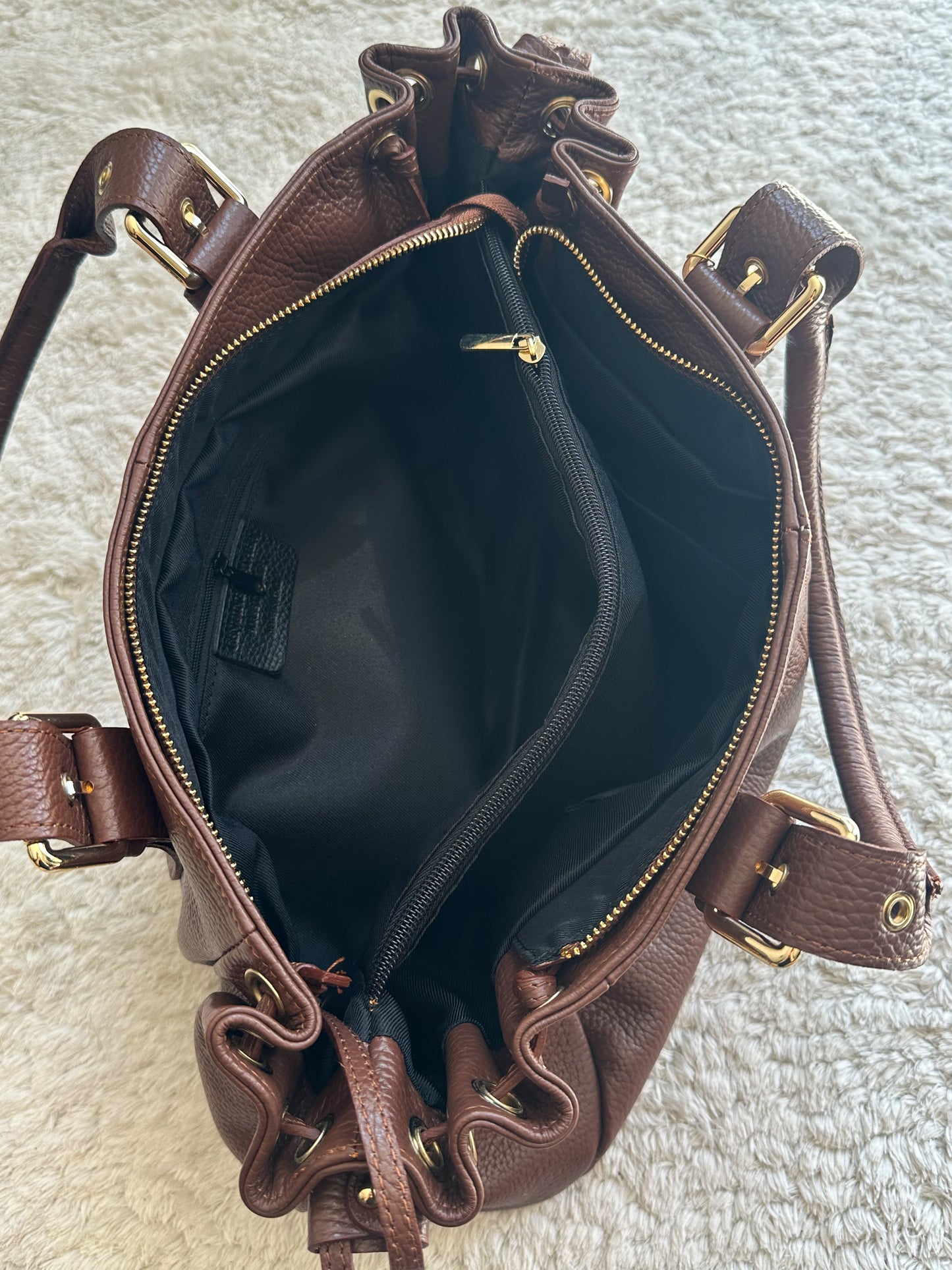 Stockholm Bag L - Grained brown leather