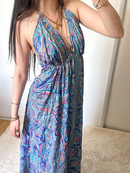 Robe Maia - Turquoise / Rose