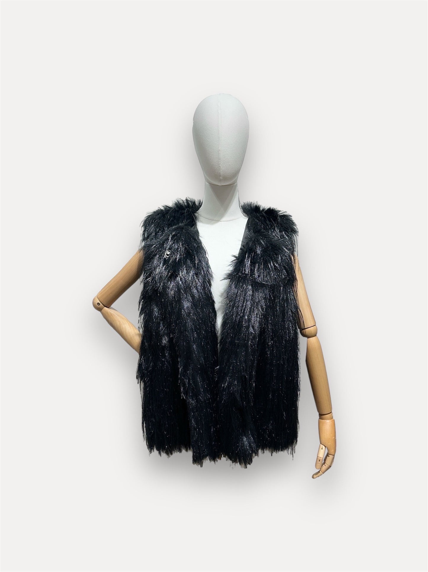 Sleeveless faux fur jacket