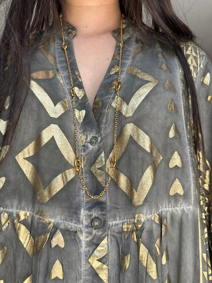 Long collier nez de cochon - Doré