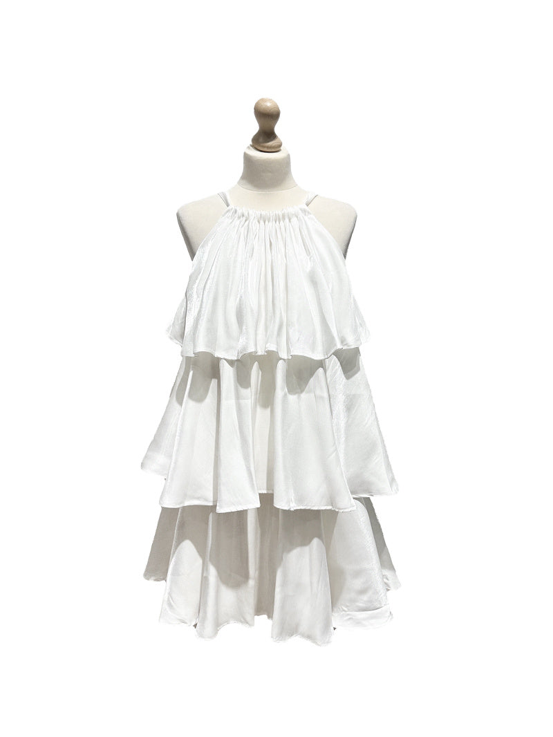 Mid-length iridescent ruffle dress