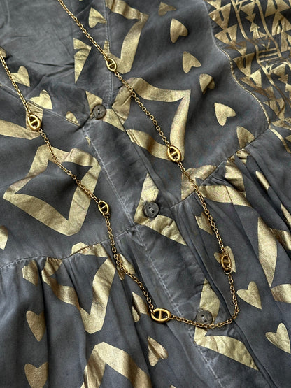 Long collier nez de cochon - Doré