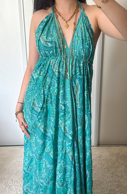 Boheemse jurk - turquoise