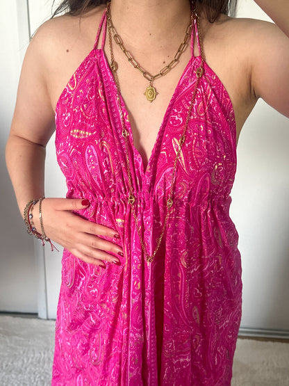 Robe bohème - Rose fluo