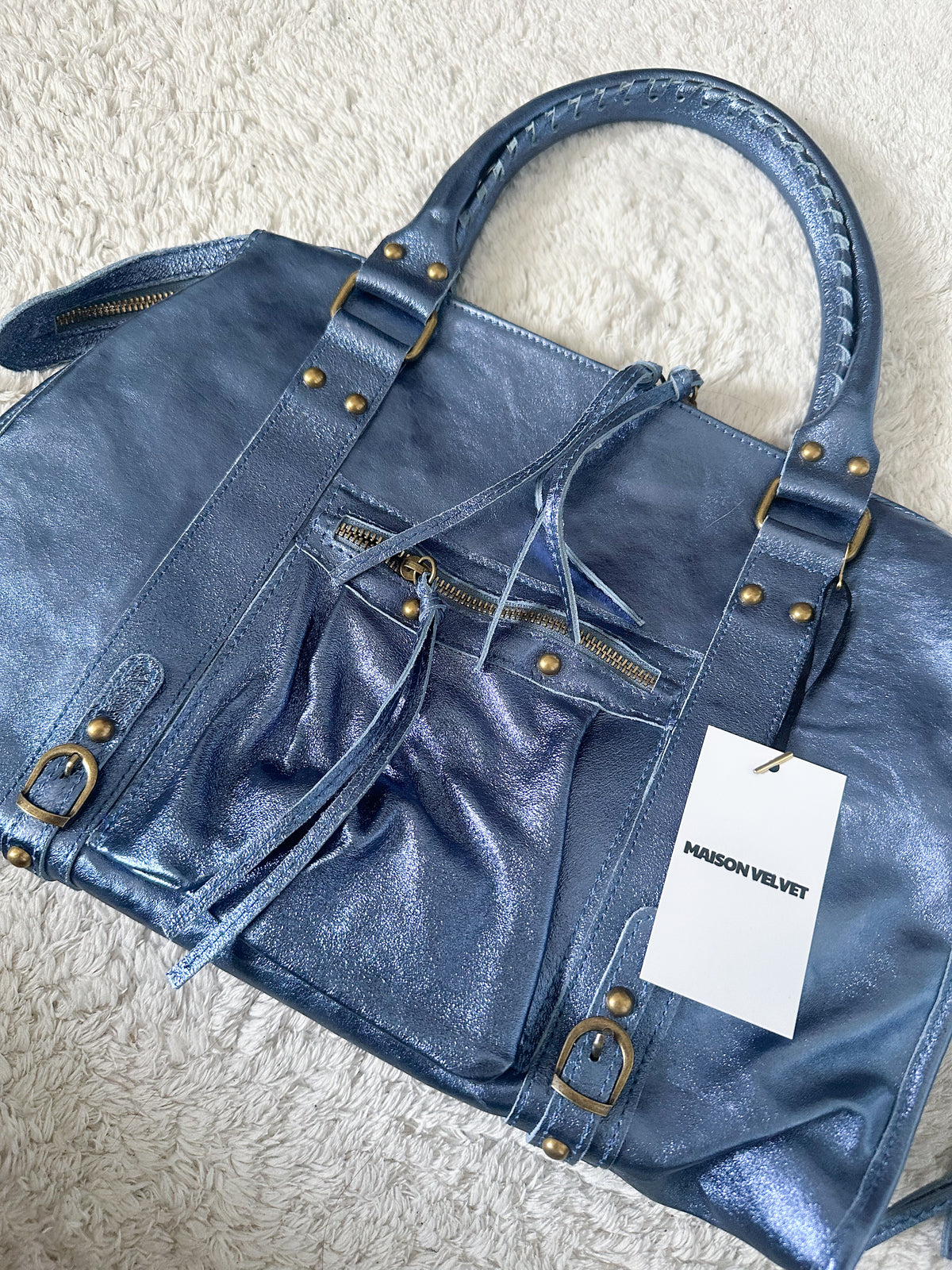 Sac City L - bleu marine irisé