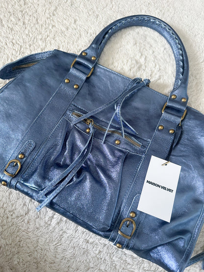 Sac City L - bleu marine irisé
