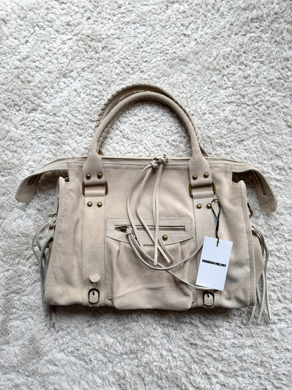 Sac City L - Taupe clair en daim