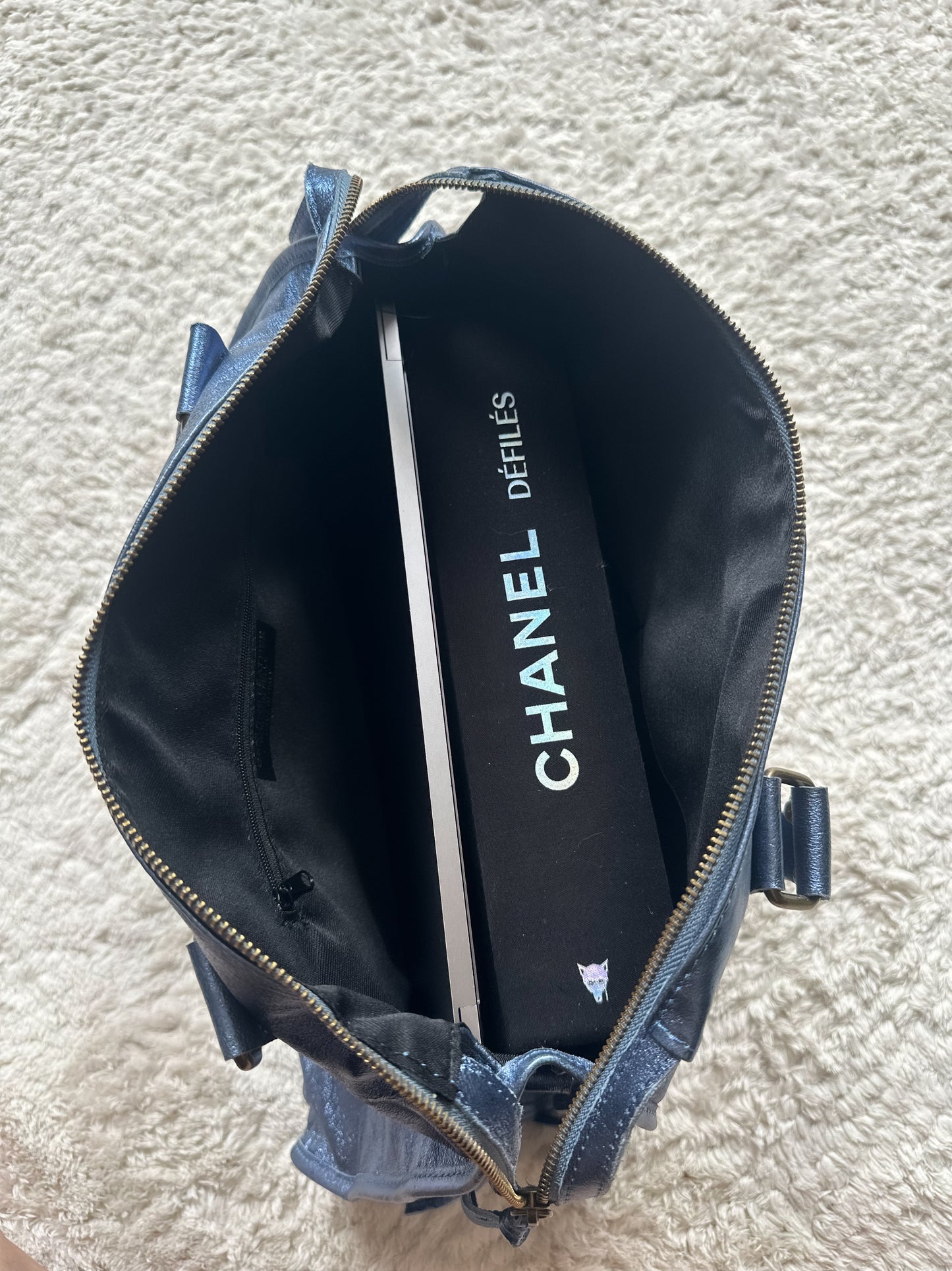 Sac City L - bleu marine irisé