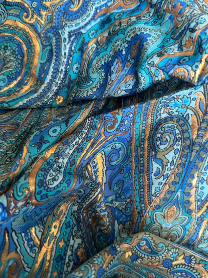 Bohemian dress - blue/gold