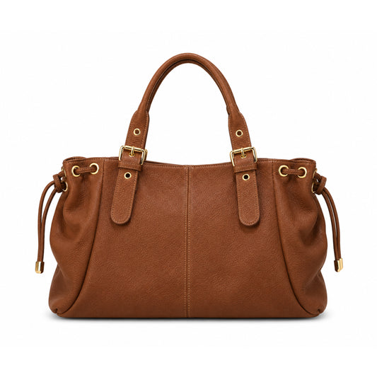 Stockholm Bag L - Camel Grained Leather